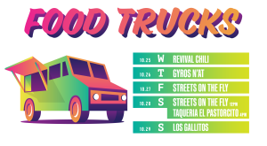 Food truck schedule for week starting wednesday october 25 through sunday october 29